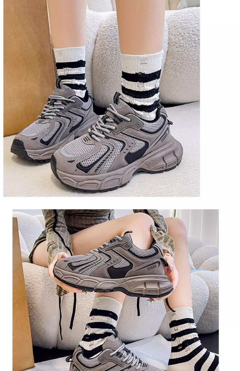 Soft sole dad shoes for women spring 2024 new thick sole height increase couple women's shoes purple casual versatile sports shoes_voghion.com