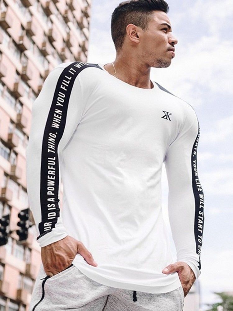 Muscle Fitness Partner Αναπνεύσιμο ελαστικό κολάν που απομακρύνει τον ιδρώτα, γρήγορο στέγνωμα, γυμναστική, μακρυμάνικο μπλουζάκι με βάση_voghion.com