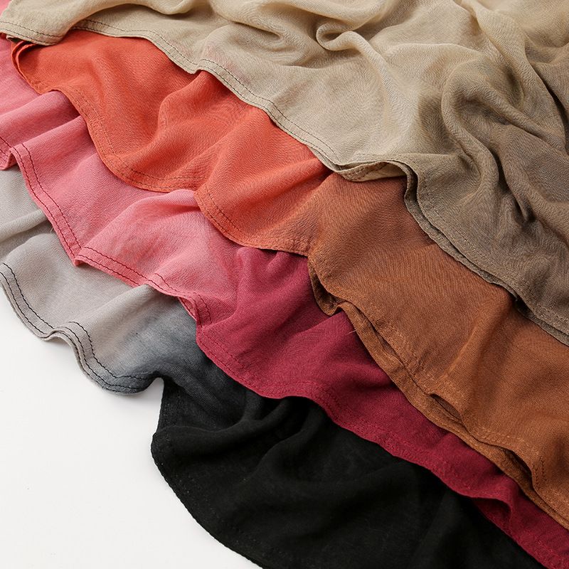 Sciarpe da donna, stile retrò letterario, colore sfumato, a tesa larga, sciarpa lunga in rayon, leggera protezione solare, scialle, telo da spiaggia, foulard_voghion.com