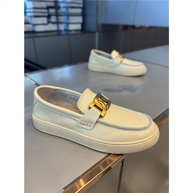 Herren Bean 2024 Frühling und Herbst Schwarz Lazy Business Casual Weiche Sohle One Step Leder Lefu Vielseitige Boardschuhe_voghion.com