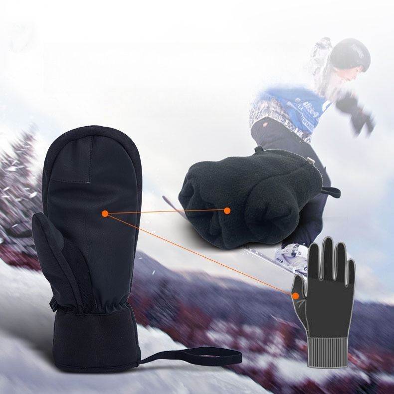 The New Spot Refers To Snowboard Ski Gloves, Braised Seeds, Waterproof And Touch-screen Inner Five-finger Winter Thickened Warm Gloves._voghion.com