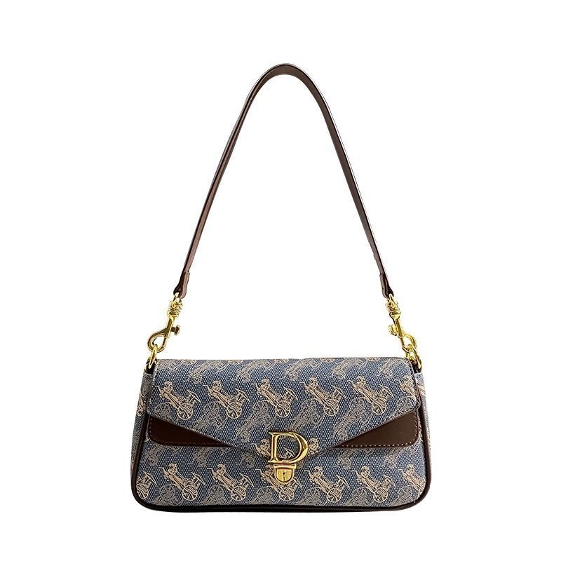 Design di nicchia da donna, borsa sottobraccio da carrozza, nuova borsa a tracolla singola di fascia alta da donna 2023_voghion.com