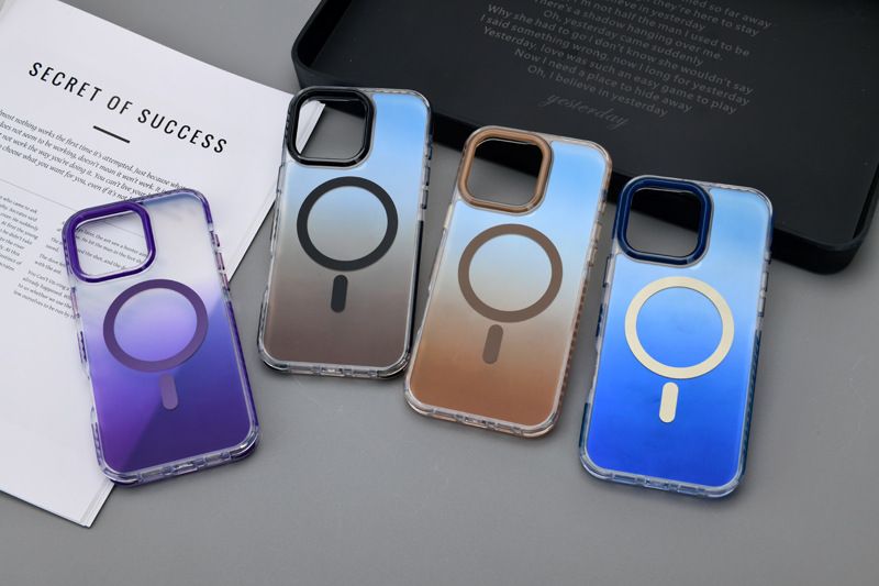 Yeni Model, iPhone 16 Şeffaf Cep Telefonu Sert Kılıf, Düşmeye Karşı Dayanıklı Apple 15 Mavi Işık Kademeli Değişim Manyetik Cep Telefonu Kılıfı İçin Uygundur_voghion.com