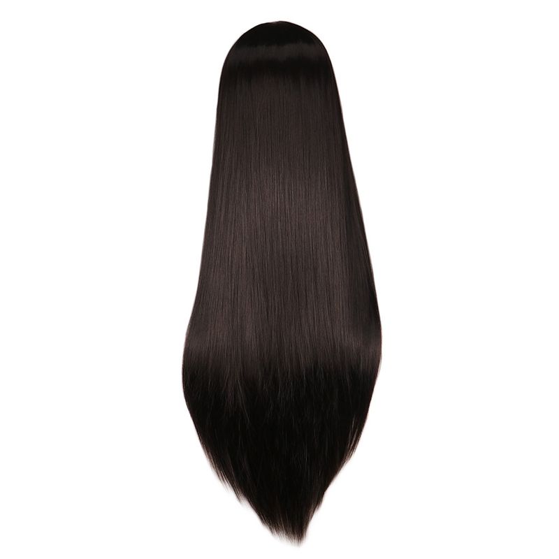 Kuum müük Pikk Sirge Cosplay Parukas Must Lilla Roosa Sinine Hõbehall Blond Valge Oranž Pruun Sünteetilised Juuksed Parukad_voghion.com