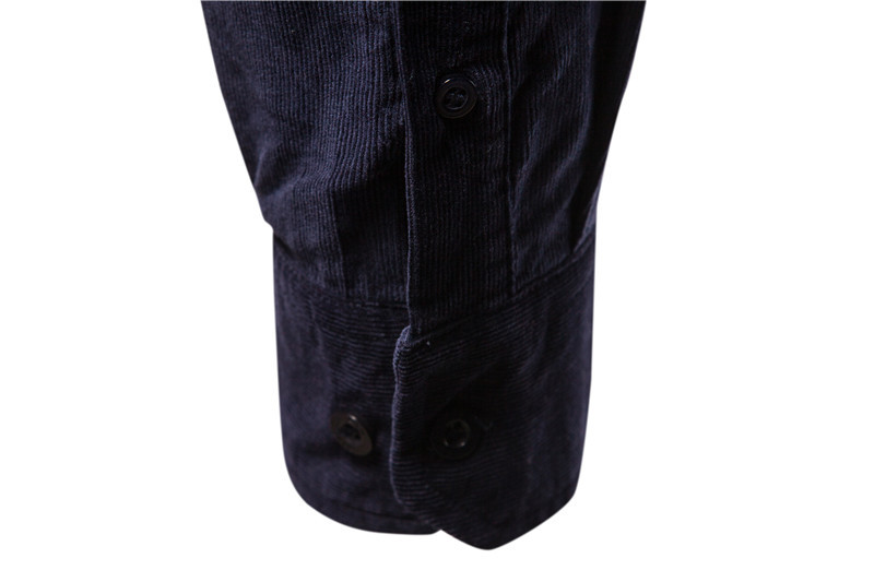 Men's autumn cotton basic corduroy business slim fitting casual shirt men's new long sleeved jacket_voghion.com
