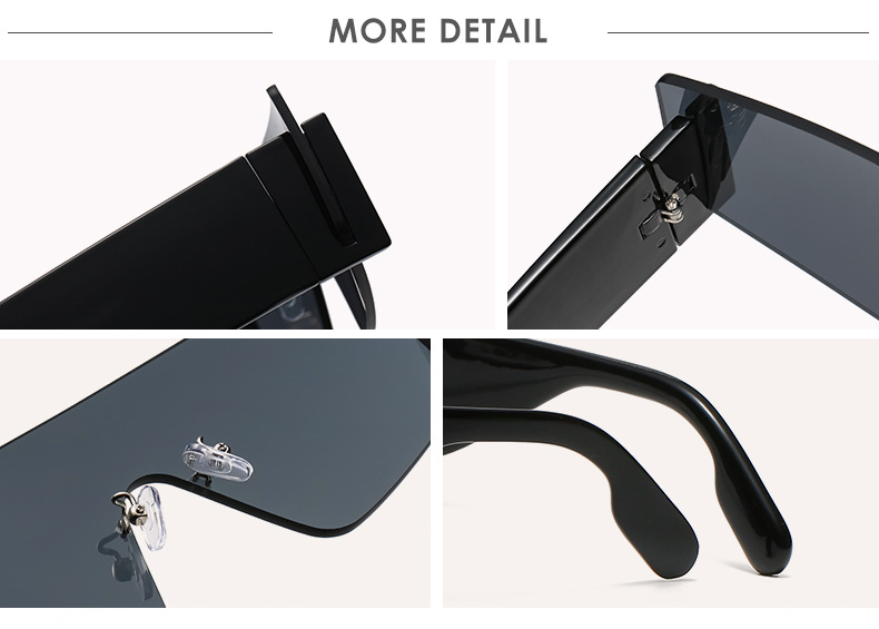 Vintage Oversized Square Rimless Orange Sunglasses 2022 Men Women Fashion Brand Big Frame One Piece Wide Legs Sun_voghion.com