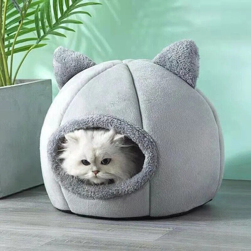 Grotte pour chats, petits chiens, tente auto-chauffante, cabane pour chat, lit de couchage confortable pour animaux de compagnie_voghion.com