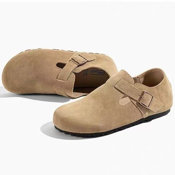 Pure Genuine Leather Full Bag For Outdoor Comfort Casual Single Shoes, Men's And Women's Triple Happiness Same Style_voghion.com