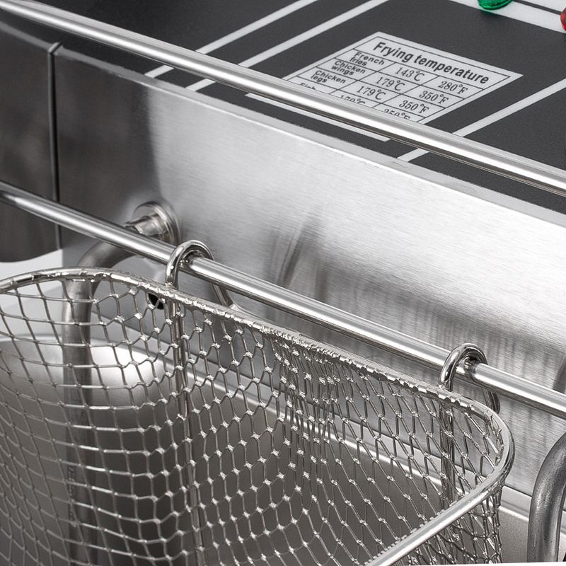 Friteuse électrique 5,5 L, usage domestique et professionnel, pour frites, bâtonnets de pâte frits et poulet, thermostat réglable, conception sûre, norme européenne._voghion.com
