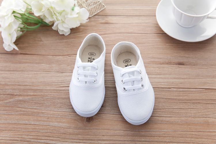 Kinder Canvas Schnürsenkel 61 Weiße Schuhe_voghion.com