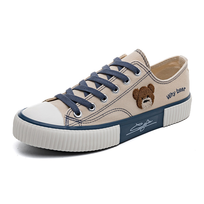 Scarpe da ginnastica basse in tela Little Bear Cartoon da uomo, per studenti, 2025, nuove, versatili, con suola morbida e traspirante_voghion.com