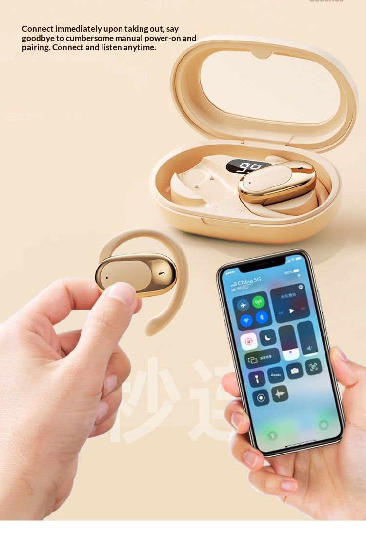 NeoGear Cross-border Adjustable OWS Bluetooth Long Battery Life Sports Noise Cancelling Ear Hook Smart True Wireless Earphones_voghion.com