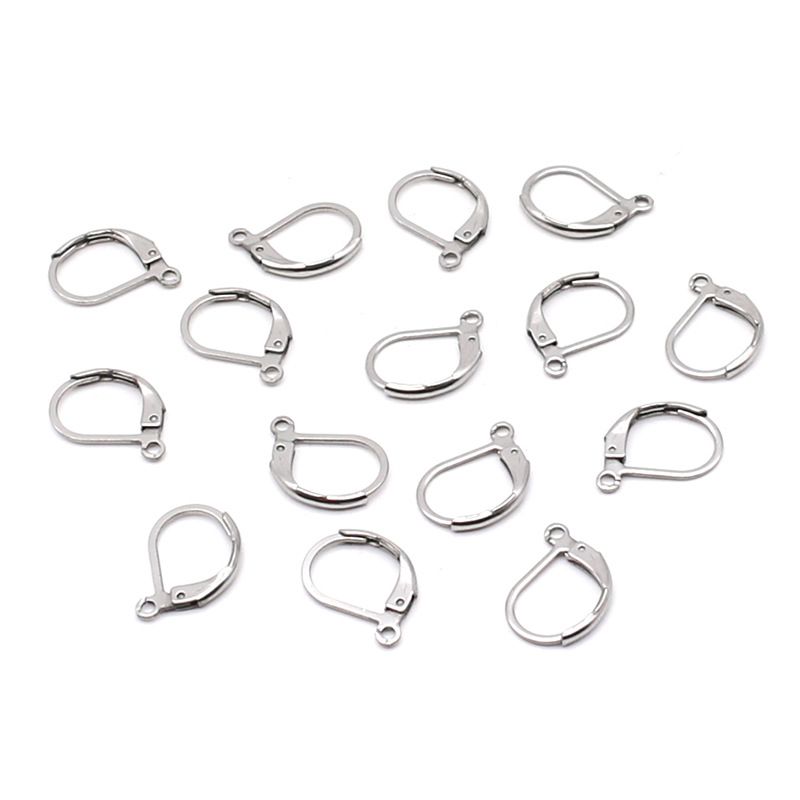 Gancio per orecchio con fibbia a forma di D in acciaio inossidabile, clip francese, accessori per gioielli fai da te, ecologici e antiallergici_voghion.com