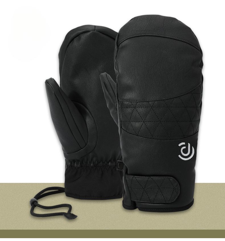 Single Board Fingerlose, verdickte Outdoor-Radhandschuhe, warm, kältebeständig, mit Fleece gefüttert, wasserdichte Unisex-Skihandschuhe_voghion.com
