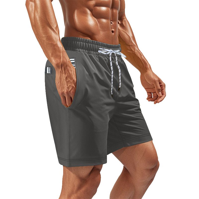American Style GYM Men's Fitness Exercise, Quick Drying, Elastic, Leisure, Beach Jogging Training, 5-point Shorts_voghion.com