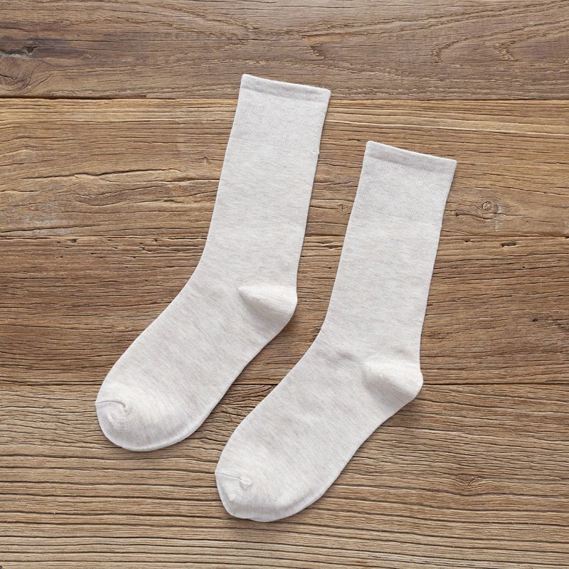 Autumn New Women's Slouch Breathable Sweat-Absorbing Solid Color Long High Tube Socks_voghion.com