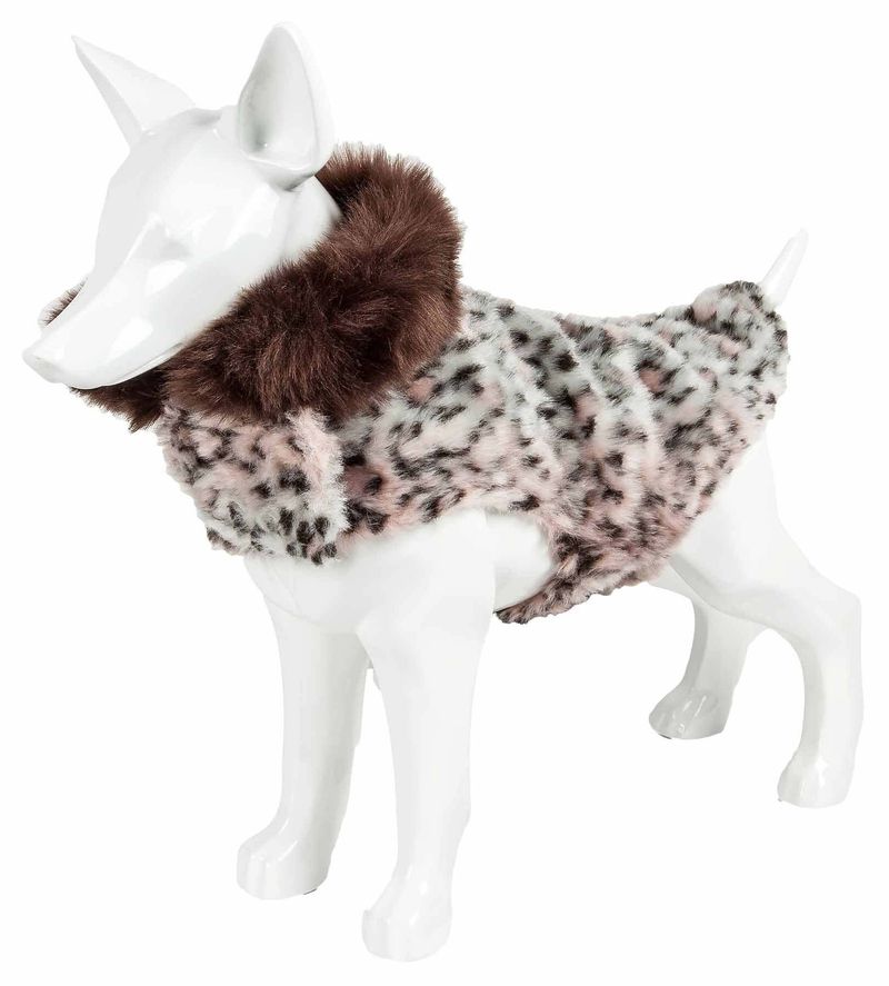 Pet Life Luxe 'Furracious' Cheetah Patterned Mink Dog Coat Jacket_voghion.com