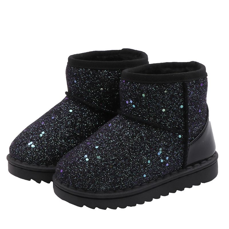 20 Winter Neue Kinder Warme Schnee Mädchen Pailletten Baumwolle Schuhe Studenten Verdickte Fleece Jungen Kurze Stiefel_voghion.com