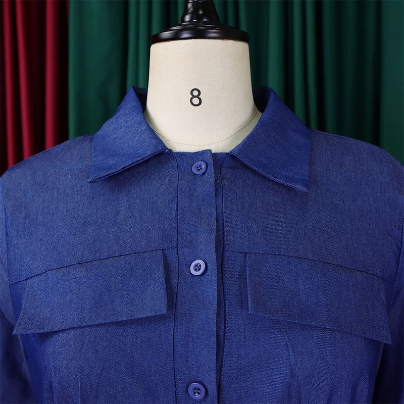 C8551 Herbst Und Winter Neue Große Größe Damenmode Casual Denim Spleißen Gedruckt Langen Rock Große Schaukel Außenhandel_voghion.com