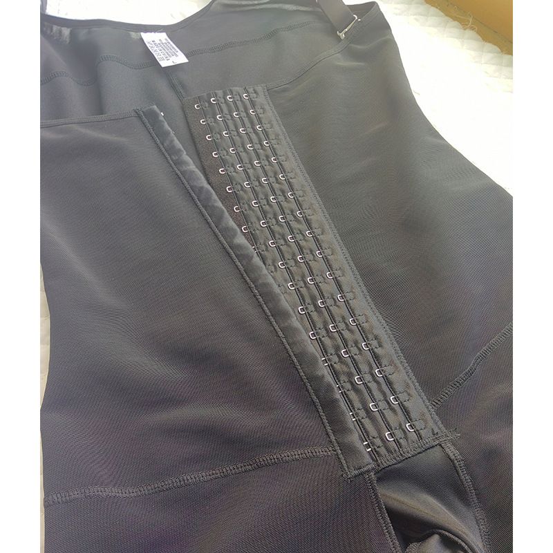 Pantalones de barriga con cremallera, mono con cintura corsé, mono moldeador de cuerpo transpirable de malla de doble capa con 4 botonaduras_voghion.com