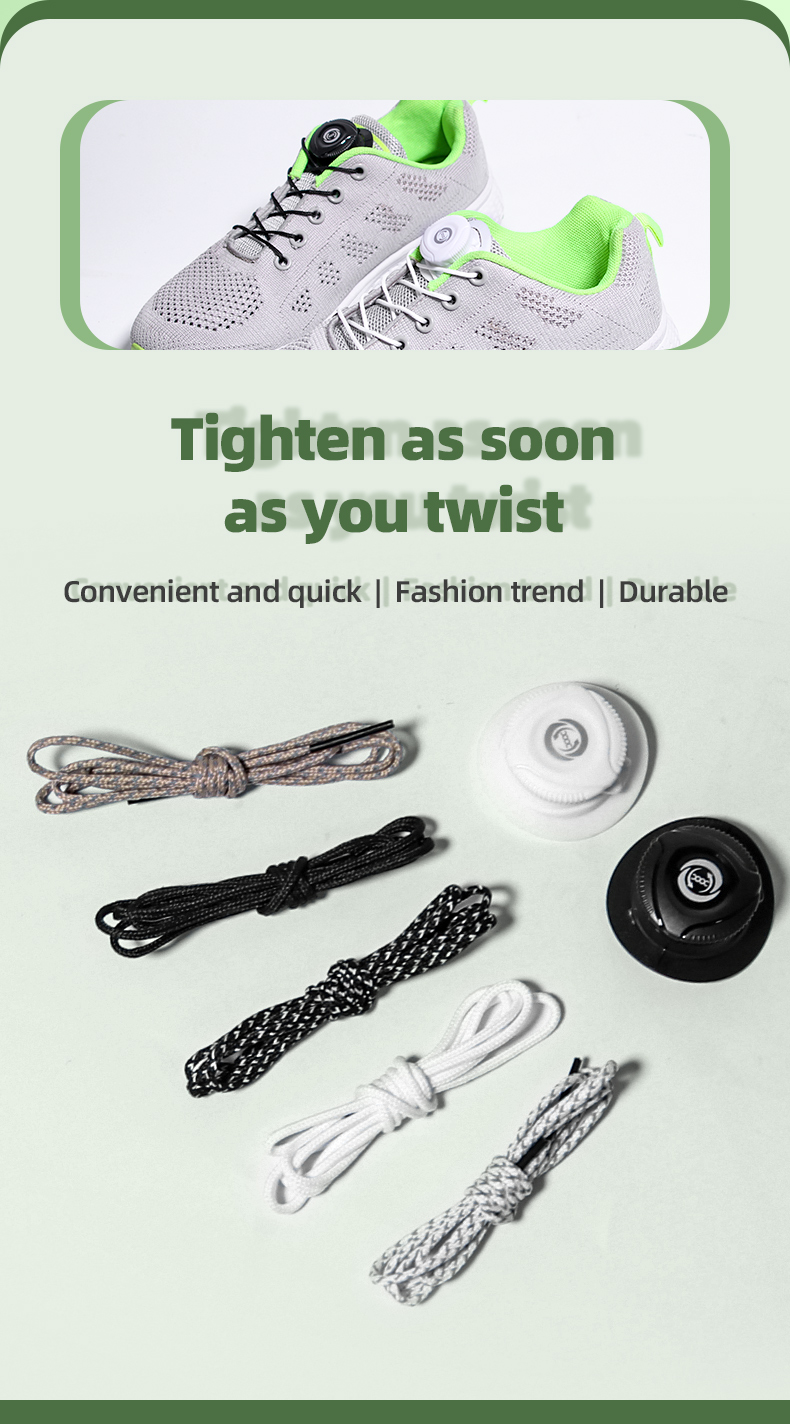 Scarpe Lacci per scarpe da ginnastica con corda elastica girevole con fibbia automatica per scarpe da ginnastica senza lacci con chiusura rapida_voghion.com