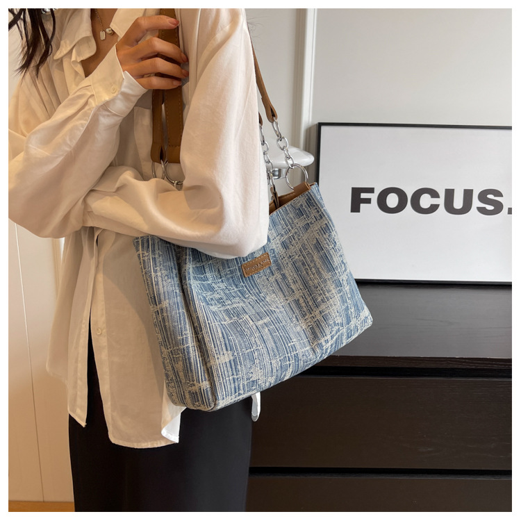 Nuova versione coreana della borsa di grande capacità Borsa a tracolla in tela casual All-match da donna Borsa a tracolla semplice moda Borsa da donna transfrontaliera_voghion.com