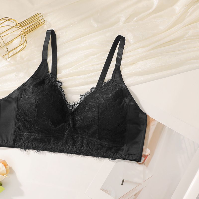 Plus Size 1-4XL Damme Plus Size Lingerie Sexy Ënnerwäsch Ultra Dënn Grouss Broscht Kleng Ultra Dënn Perspektiv Anti-Hängend Damme-BH_voghion.com