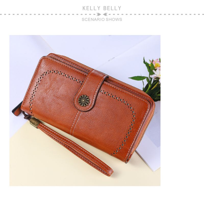Multifunktionale Diebstahlschutzbürste mit RFID-Reißverschluss und großer Kapazität, lange Damenbrieftasche_voghion.com