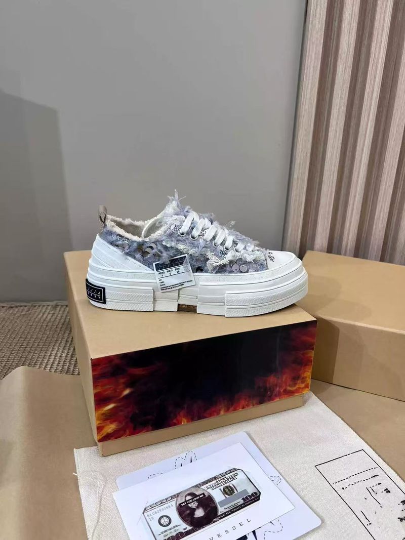 26ss With High Version Braille Wu Jianhao Same Style Canvas For Men And Women Swan Series Thick Peach Wood Sole Beggar S_voghion.com