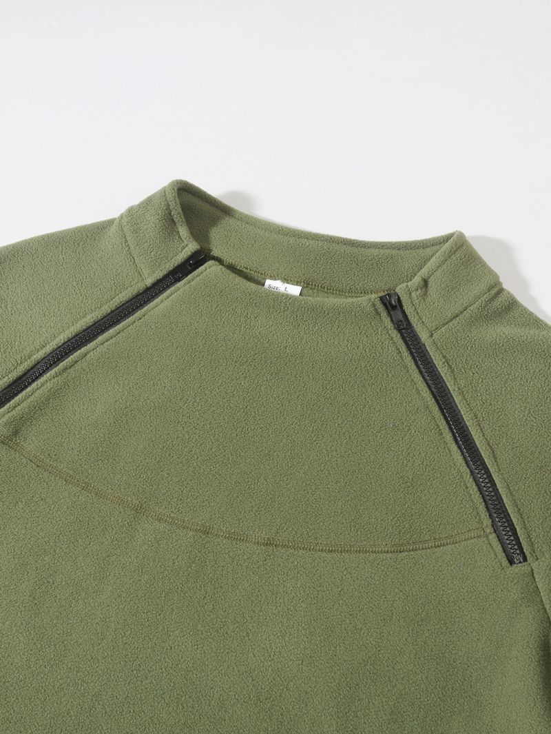 Herren Slim Fit Stehkragen Fleece Pullover Winter Casual Kapuzenjacke für Outdoor & Alltag_voghion.com