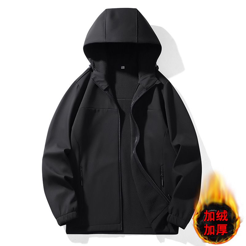 Giacca da uomo in morbido guscio, alla moda, taglie forti, sportiva, casual, foderata in pile, impermeabile, antivento, calda_voghion.com
