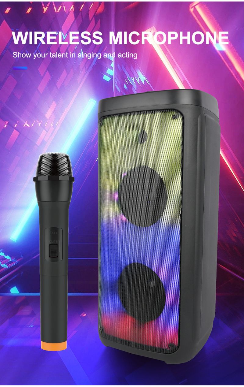 ZQS8215 Nov dvojni 8-palčni zunanji zvočni zvočnik visoke moči K Pull OK Party Flame Bluetooth zvočnik_voghion.com