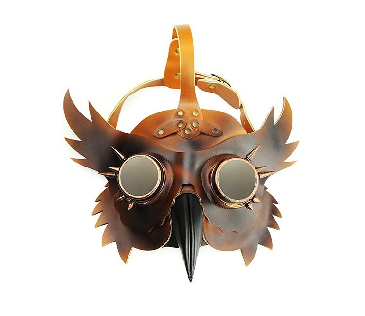Steampunk medieval Plague Beak Mask Halloween PU Animal mask bar props_voghion.com