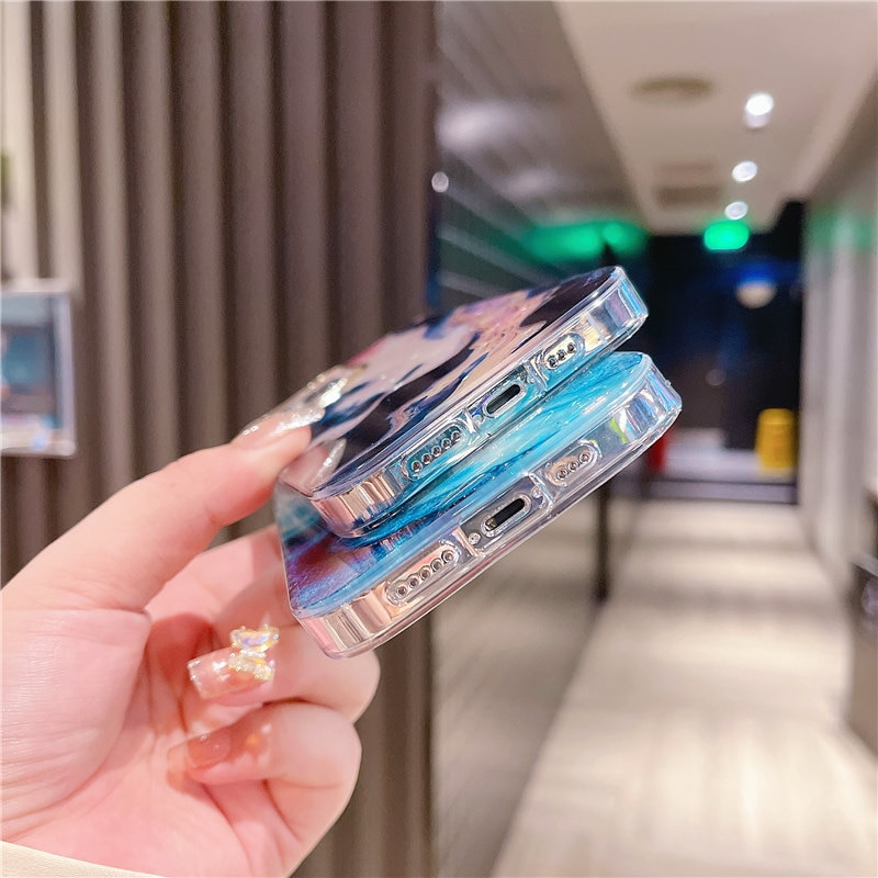 13 Glitter Dream Shell Crack Marble Phone Case For iPhone 15 12 11 Pro Max 14Plus 13pro Shockproof_voghion.com