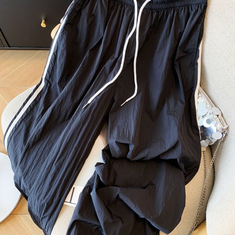 Pantaloni sportivi casual da donna, estivi, con elastico in vita e coulisse, nuovi design, larghi e larghi._voghion.com