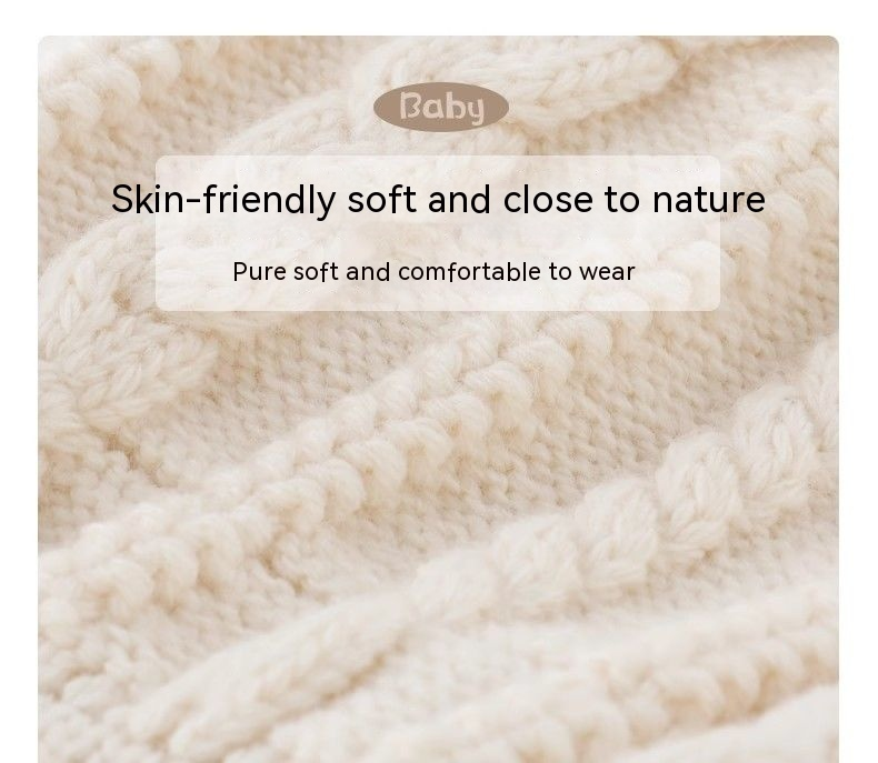 Trendy baby boys simple wool scarf hat two-piece fall and winter girls warm knitted hat_voghion.com