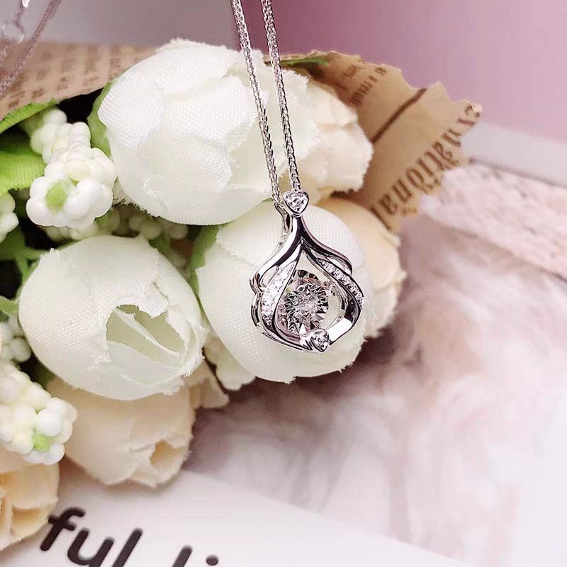 Heiße Verkäufe PT950 Platinum Dynamic Diamond Light Niche Zertifikat kommt mit Halskette_voghion.com