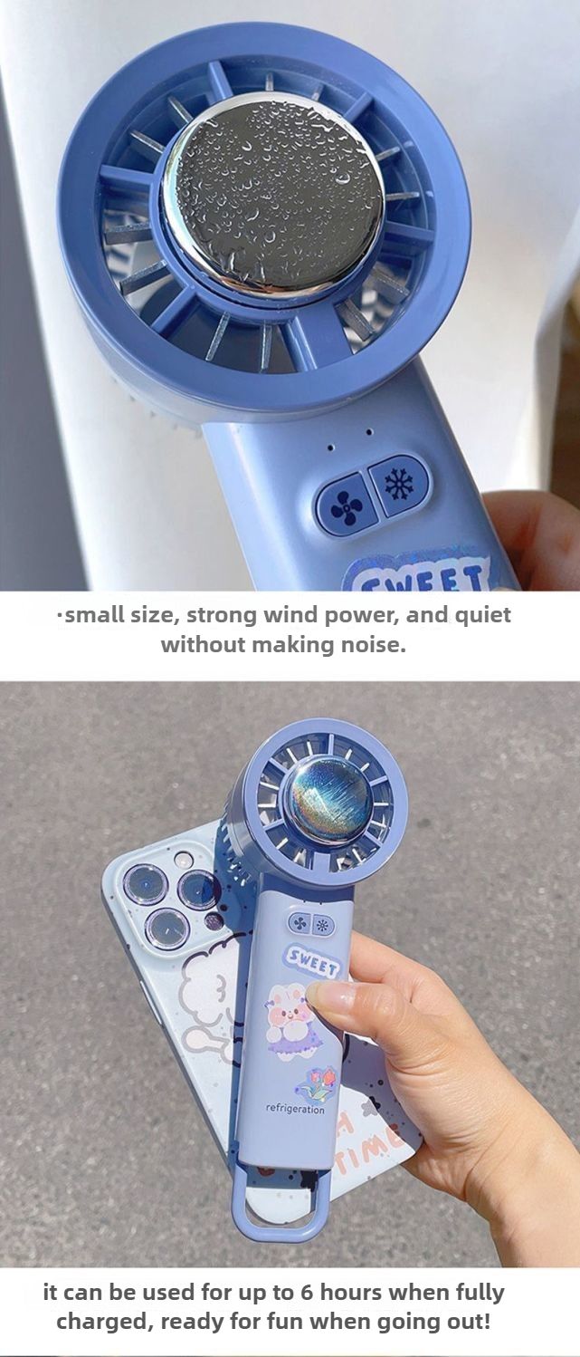 USB Cooling Small Fan Charging Handheld Mini Portable Small Semiconductor New Ice Fan_voghion.com