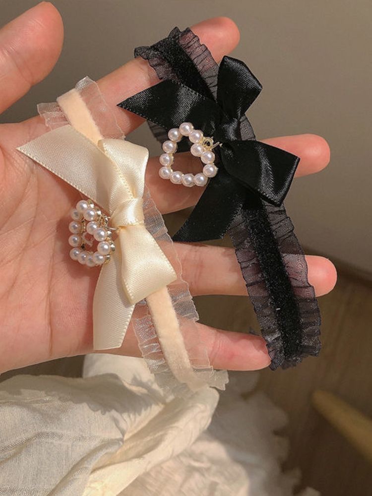 Ready Stock Damen Niedliches Halsband Lolitas Handgefertigt Vintage Spitze Herz Choker Für Frauen Gothic Schleife Knoten Halskette Mädchen Uniform_voghion.com