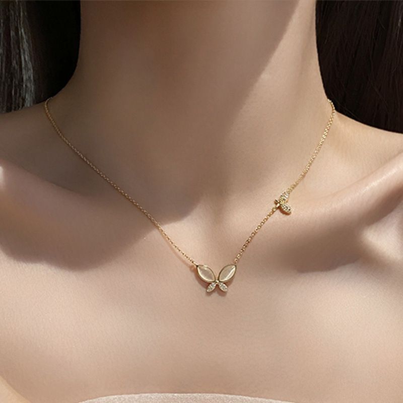 Collana in argento sterling con ciondolo a farfalla, design di nicchia esplosivo, stile Ins, gioielli con catena per clavicola da donna, tutti abbinati_voghion.com