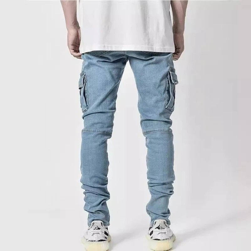 Suitable For All Seasons 2025 New Men's With Side Pockets, Stretch Slim Fit Skinny Jeans_voghion.com