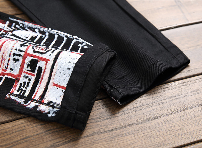 Jeans da uomo, pantaloni elasticizzati casual stampati a gamba dritta, jeans, uomo a partire da 5601_voghion.com