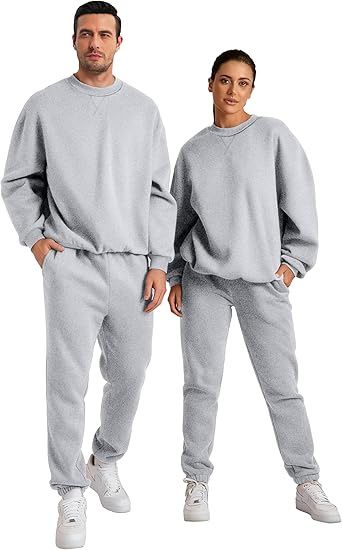 Conjunto esportivo casual masculino – Moletom de manga comprida com gola redonda e calça jogger (Tamanhos P-5XG, Poliéster, Estilo urbano, Ideal para academia e para usar na rua)_voghion.com