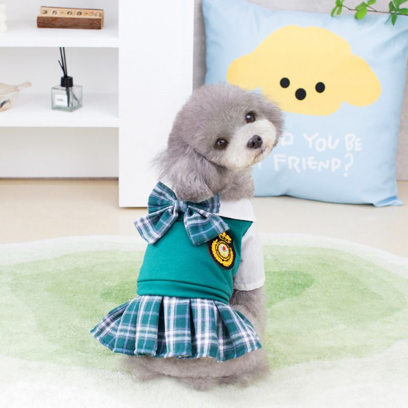 Hund Frühling Sommer Neue Teddy Bichon Casual Mode Haustier Kleidung 23 College Stil Paar Set_voghion.com