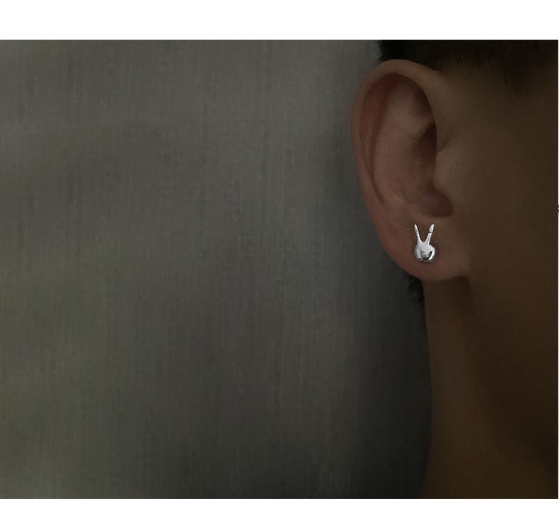 Náušnice pro muže s trendy osobností, antialergické, jednoduché, trendy temperamentní, pro páry, s vtipnými prsty, náušnice s ženským temperamentem._voghion.com