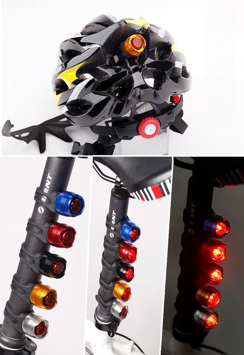 Luce di avvertimento per casco monoocchio per bicicletta, coda rossa, in plastica, per mountain bike, CNC, attrezzatura da ciclismo_voghion.com