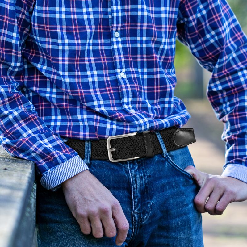 HOT 125cm Men's Elastic Belts Women'S Unisex Casual Woven for Outdoor Rock Climbing Training Work Paired with Jeans Belt_voghion.com