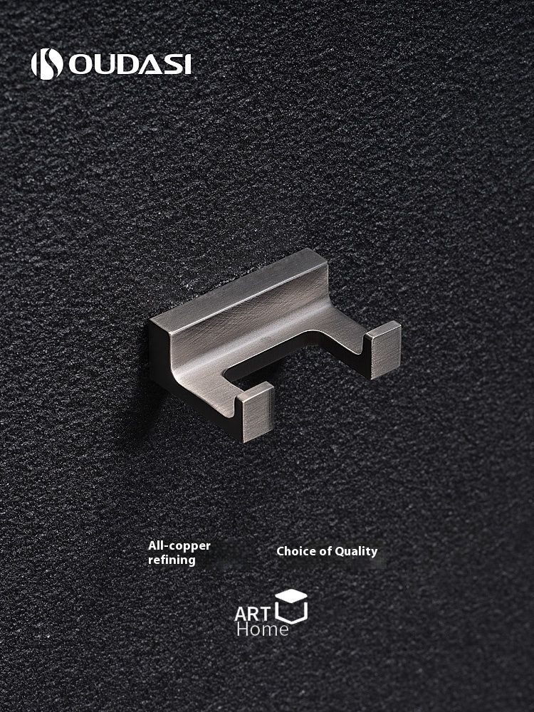 Tutto color rame, asciugamano singolo grigio, gancio dietro la porta, appendiabiti da parete per il bagno in stile nordico_voghion.com