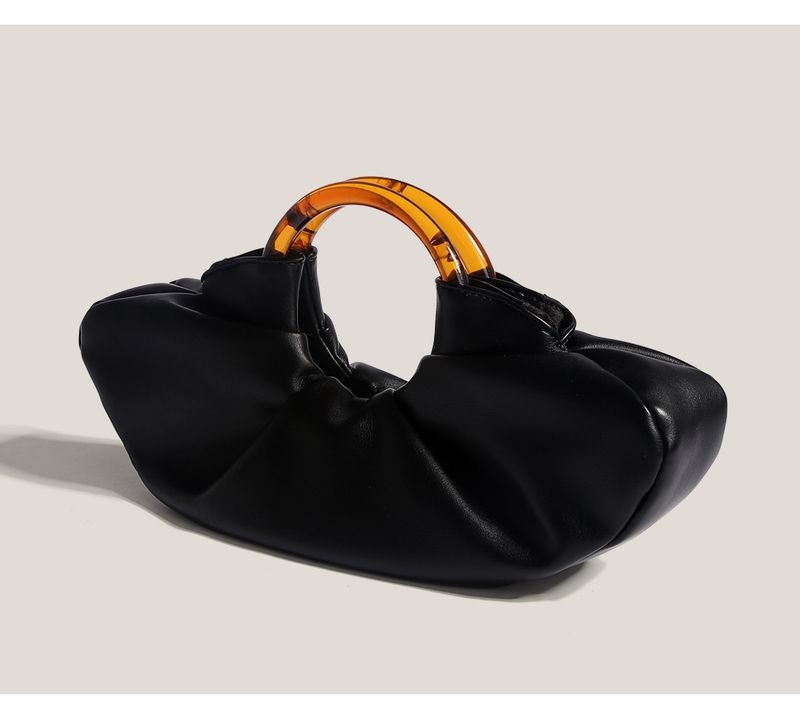 Borse da donna Piccola borsa a corno Borsa a mano con anello in acrilico stile celebrità di Internet Borsa a mano con pieghe a nuvola Borsa a mano a forma di gnocco_voghion.com