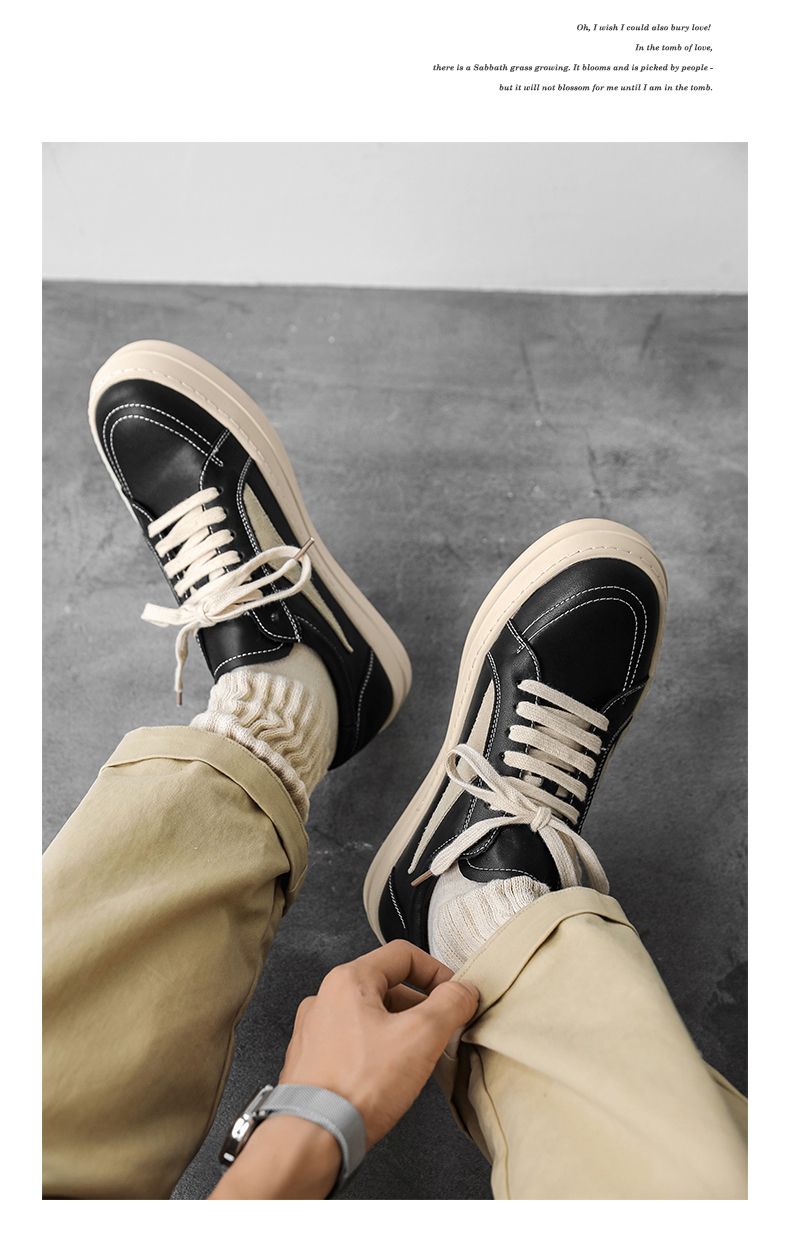 Cleanfit Trendy Ro Inverted Triangle Sneakers Men's Casual German Training Couple Warped Normcore Big Head Derby Shoes_voghion.com